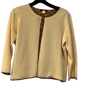 2xHP🎉NEW EUC Banana Republic wool/angora cardigan lined in leopard silk.